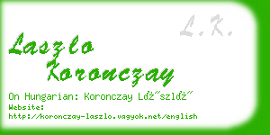 laszlo koronczay business card